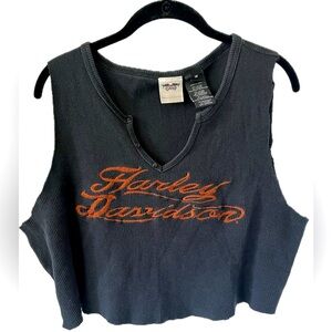 HARLEY DAVIDSON Black Cotton SLEEVELESS SHIRT Women’s 1W RN103819